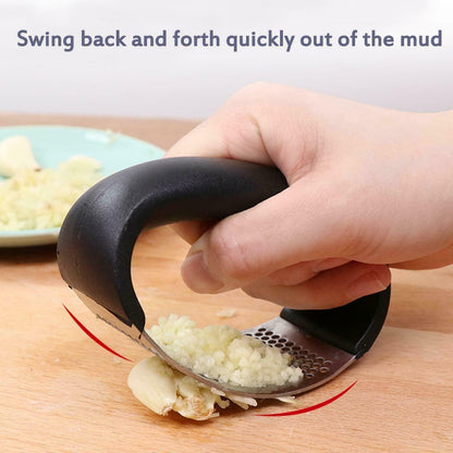 Manual Stainless Steel Garlic Press Manual Garlic Mincer Chopping Garlic Tools Black Peeler