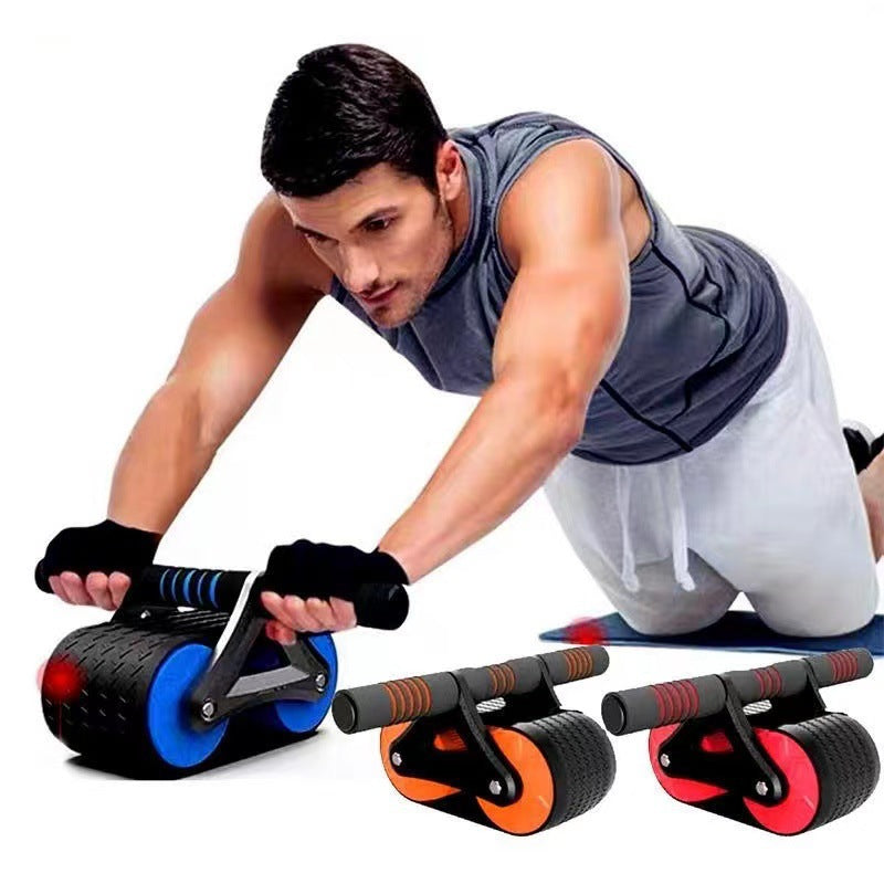 Double Wheel Abdominal Exerciser Women Men Automatic Rebound Ab Wheel Roller Waist Trainer Gym Sports Home Exercise Devices 2