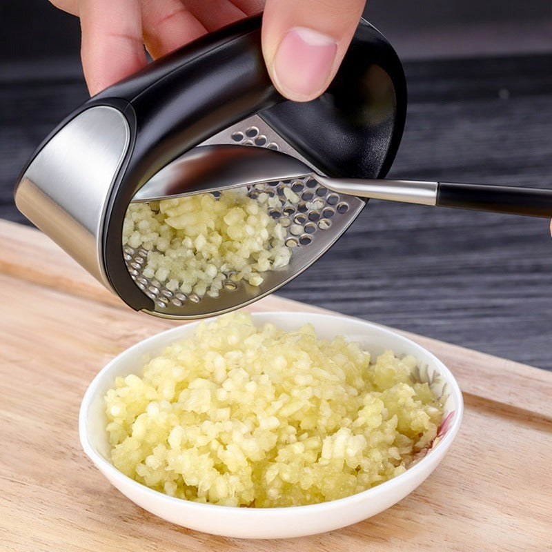 Manual Stainless Steel Garlic Press Manual Garlic Mincer Chopping Garlic Tools Black Peeler