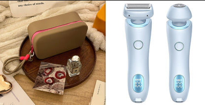 2 In 1 Hair Removal Epilator USB Rechargeable Trimmer Women Body Razor