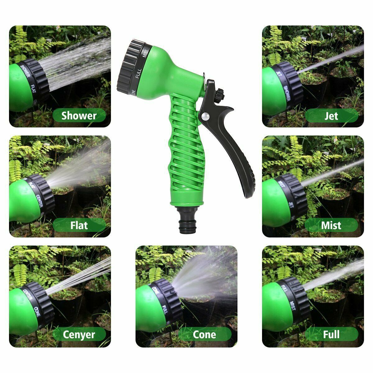 7 Function Spray Nozzle 100FT Water Hose Gun pipe Expanding Expandable Flexible Garden Car Spray Gun. details