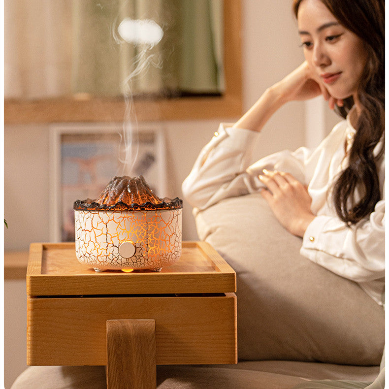 New Creative Volcano Humidifier Aromatherapy Machine Spray Jellyfish Air Flame Humidifier Diffuser 2