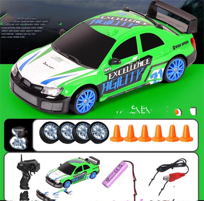 2.4G Drift Rc Car 4WD RC Drift Car Toy Remote Control GTR Model AE86 Vehicle Car RC Racing Car Toy For Children Gifts green