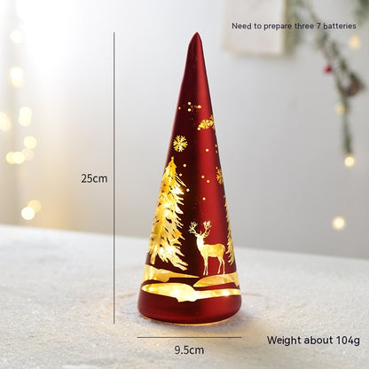 Christmas Luminous Glass Desktop Decoration Led Lights, Christmas tree, Candle, Cup2