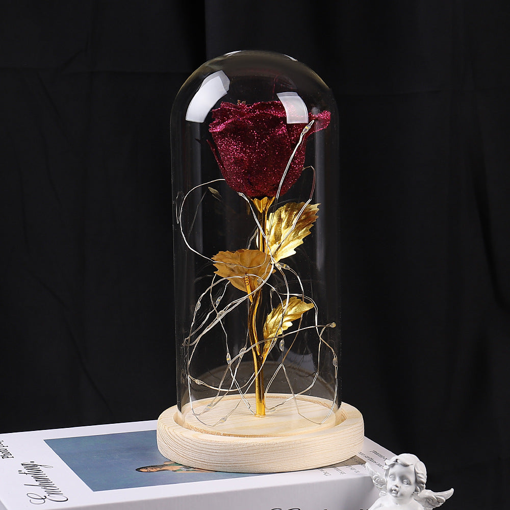 Valentines Day Gift For Girlfriend Eternal Rose Flowers LED Light In Glass Cover 6