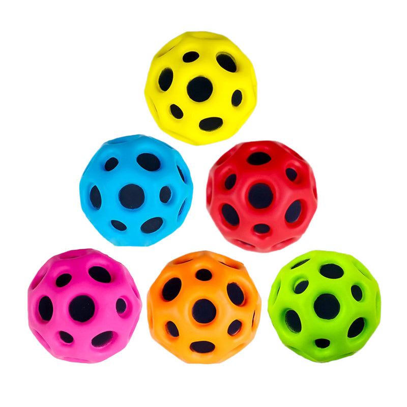 Hole Ball Soft Bouncy Ball Anti-fall Moon Shape Porous Bouncy Ball Kids Indoor Outdoor Toy Ergonomic Design5