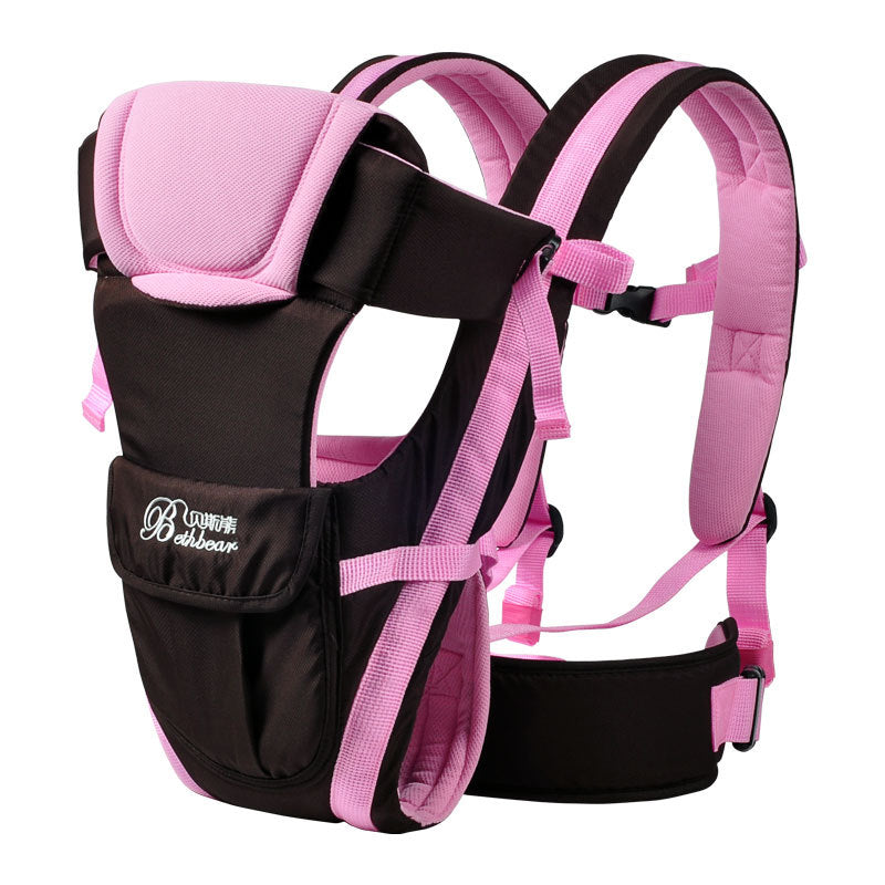 Double Shoulder Baby Carriers Mother and Child Travel Supplies pink