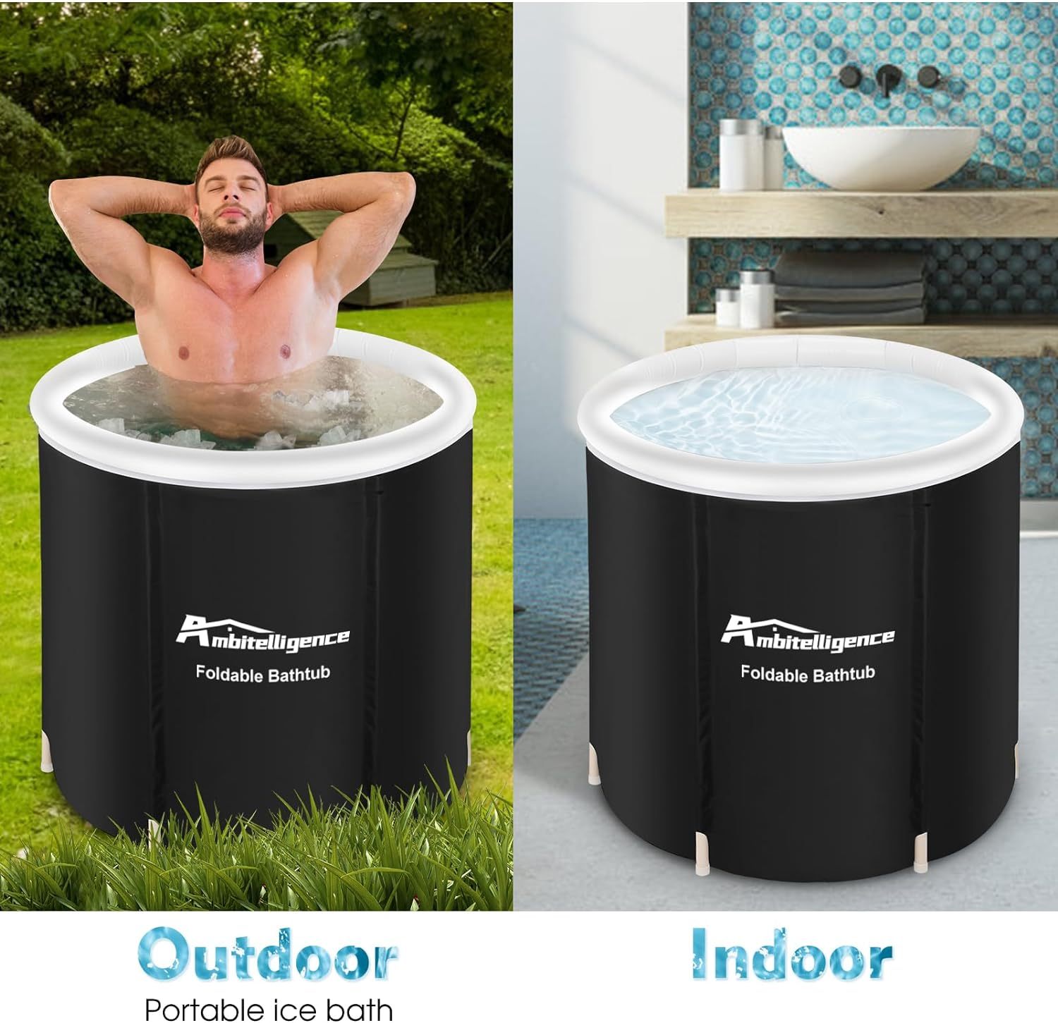 Recovery Ice Tub Foldable Bathtub Outdoor Portable Cold Water Therapy Tub Fitness Rehab Ice Tub 1