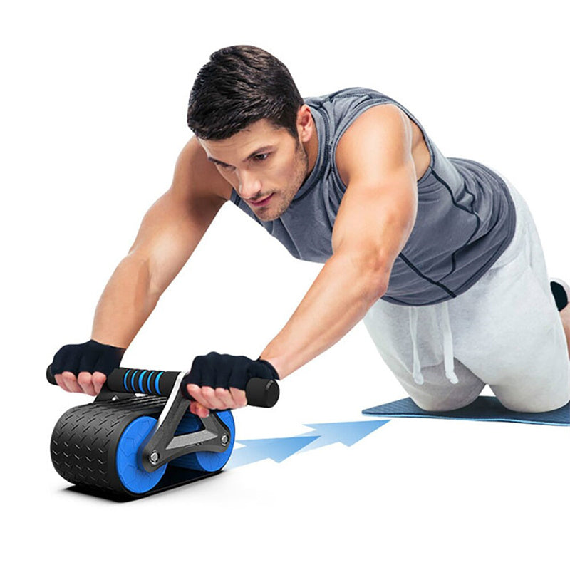 Double Wheel Abdominal Exerciser Women Men Automatic Rebound Ab Wheel Roller Waist Trainer Gym Sports Home Exercise Devices3