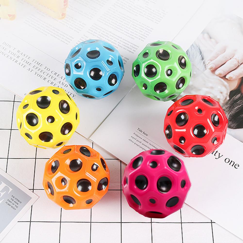 Hole Ball Soft Bouncy Ball Anti-fall Moon Shape Porous Bouncy Ball Kids Indoor Outdoor Toy Ergonomic Design2