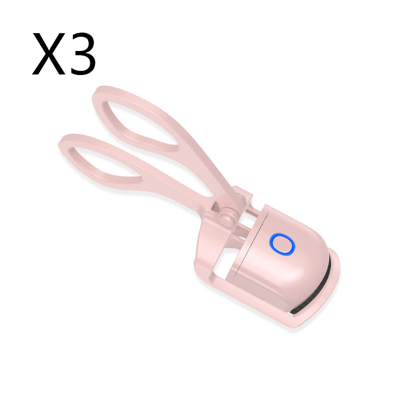 Heated Eyelash Curler Electric Temperature Control Mini Eyelash Curler Electric Portable Charging 3pcs