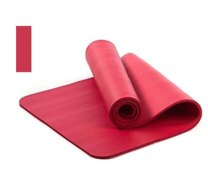 Yoga Mat for Exercise Extra Thick NBR Exercise Mat for Men and Women - Non Slip Gym Mat with Carry Handle Strap for Camping, Home Gym, Pilates and Gymnastic Workout pink