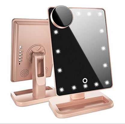 LUXACURY Bluetooth LED Makeup Mirror with Touch Screen and 10x Magnification Wireless Bluetooth LED Mirror