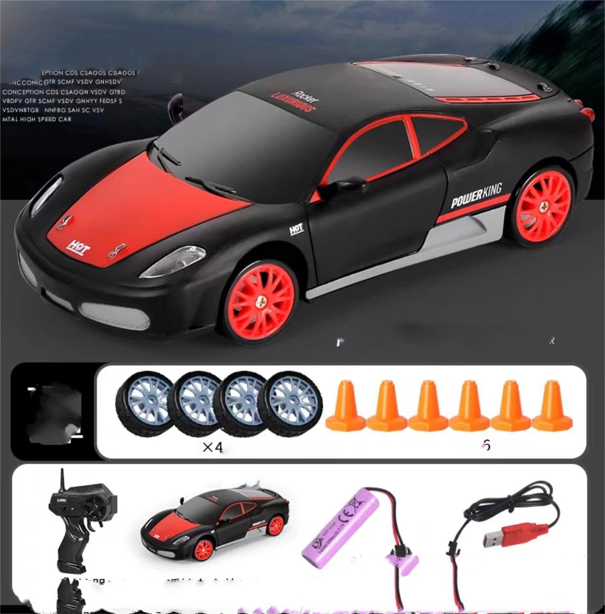 2.4G Drift Rc Car 4WD RC Drift Car Toy Remote Control GTR Model AE86 Vehicle Car RC Racing Car Toy For Children Gifts black