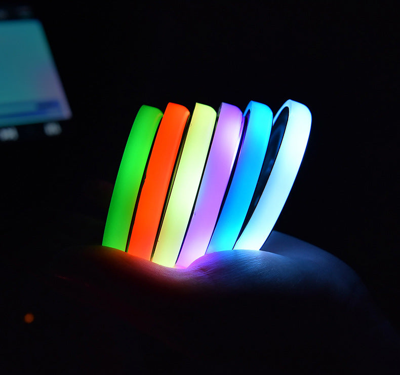 Colourful Cup Holder LED Light-up Coaster Solar & USB Charging Non-slip Coaster Ambient Light For Car 4