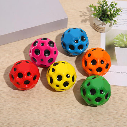 Hole Ball Soft Bouncy Ball Anti-fall Moon Shape Porous Bouncy Ball Kids Indoor Outdoor Toy Ergonomic Design1