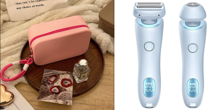 2 In 1 Hair Removal Epilator USB Rechargeable Trimmer Women Body Razor