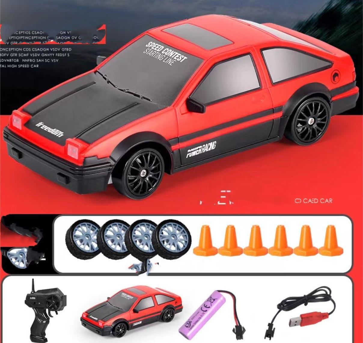 2.4G Drift Rc Car 4WD RC Drift Car Toy Remote Control GTR Model AE86 Vehicle Car RC Racing Car Toy For Children Gifts2