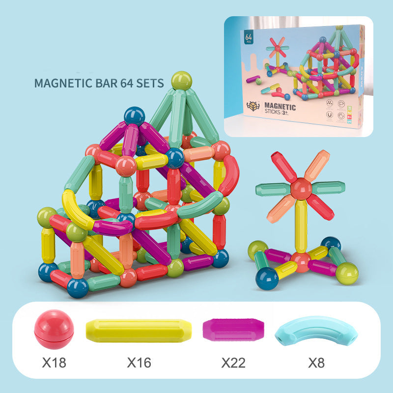 Baby Toys Magnetic Stick Building Blocks Game Set Kids Magnets For Children Magnetic Toy Bricks 64 pcs