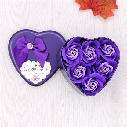 Soap Flower Gift Box Valentine's Day Gift Creative Gift Heart-shaped Bear Rose Iron Box