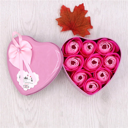 Soap Flower Gift Box Valentine's Day Gift Creative Gift Heart-shaped Bear Rose Iron Box