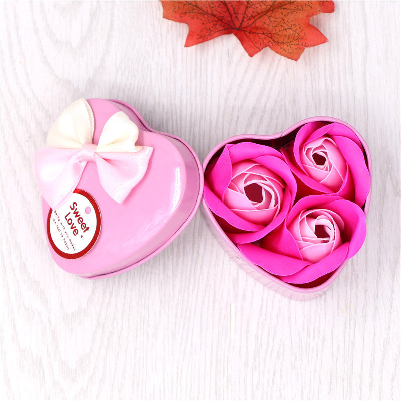 Soap Flower Gift Box Valentine's Day Gift Creative Gift Heart-shaped Bear Rose Iron Box