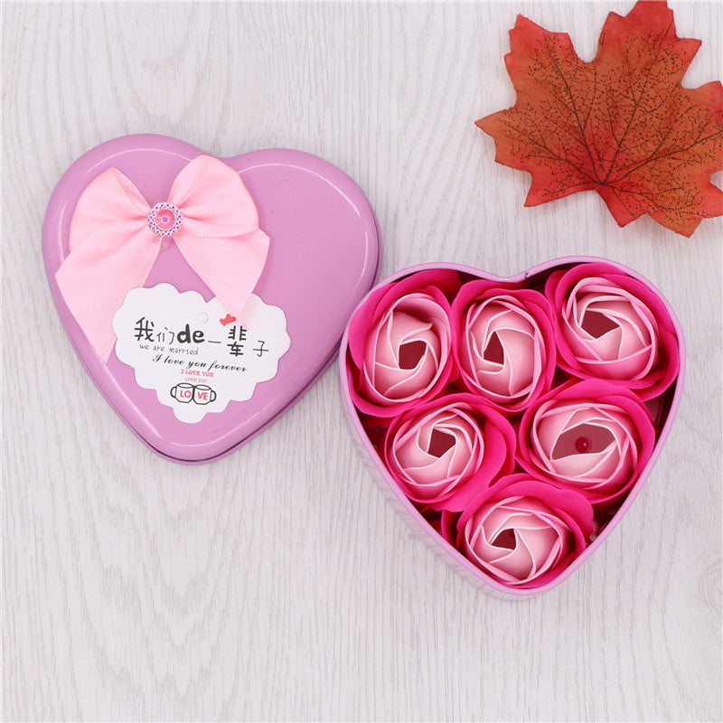 Soap Flower Gift Box Valentine's Day Gift Creative Gift Heart-shaped Bear Rose Iron Box