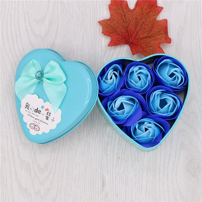 Soap Flower Gift Box Valentine's Day Gift Creative Gift Heart-shaped Bear Rose Iron Box