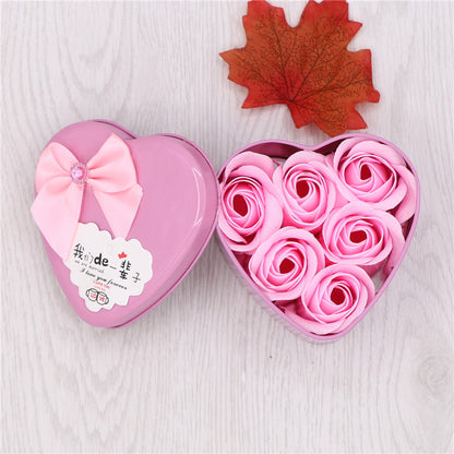 Soap Flower Gift Box Valentine's Day Gift Creative Gift Heart-shaped Bear Rose Iron Box