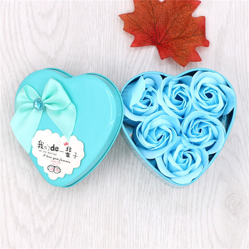 Soap Flower Gift Box Valentine's Day Gift Creative Gift Heart-shaped Bear Rose Iron Box