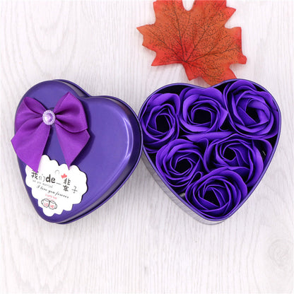 Soap Flower Gift Box Valentine's Day Gift Creative Gift Heart-shaped Bear Rose Iron Box