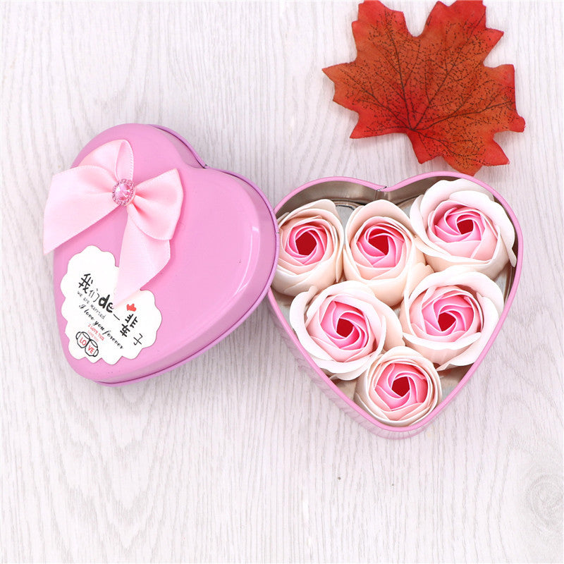 Soap Flower Gift Box Valentine's Day Gift Creative Gift Heart-shaped Bear Rose Iron Box