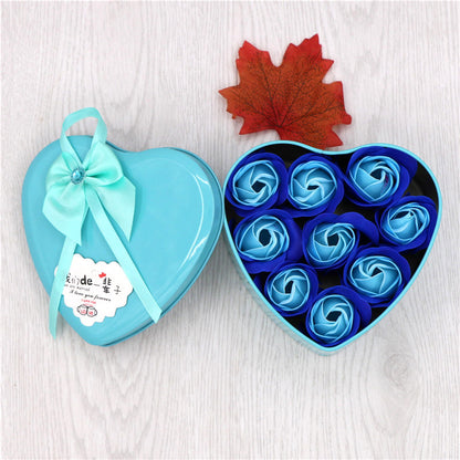 Soap Flower Gift Box Valentine's Day Gift Creative Gift Heart-shaped Bear Rose Iron Box