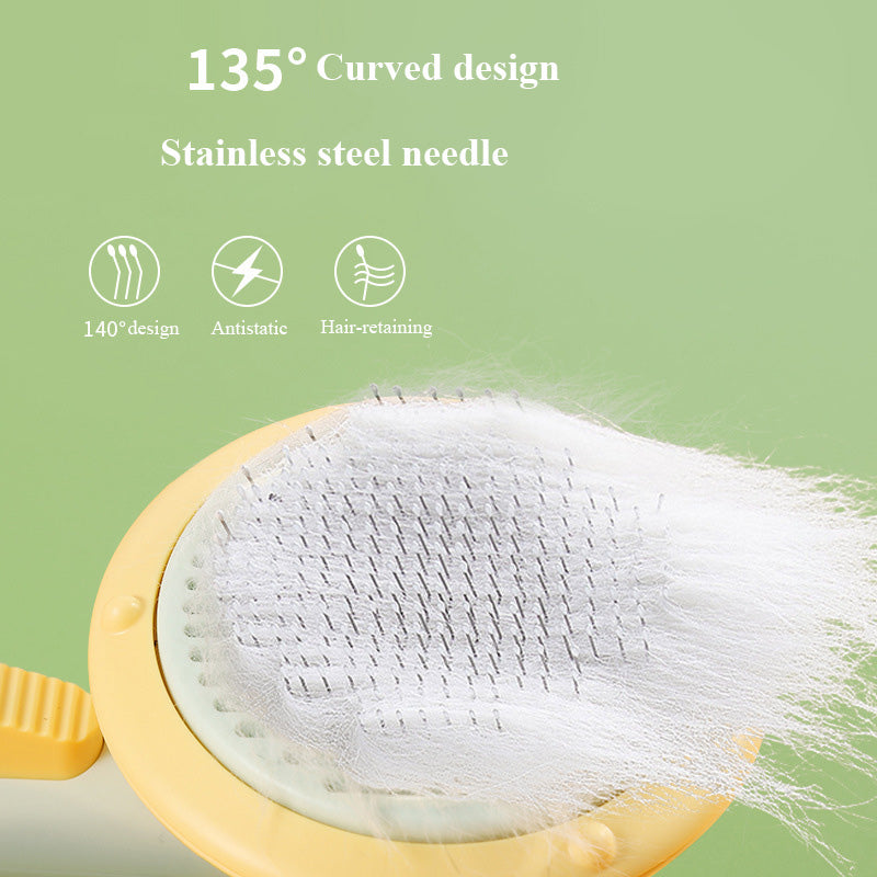 New Pet Cat Brush Hot Selling Hand-held Steel Wire Self-cleaning Comb Looper For Hair Removal5