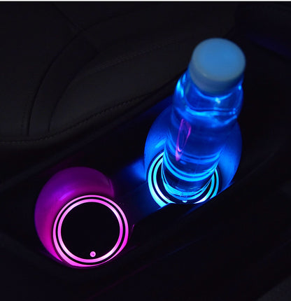 Colourful Cup Holder LED Light-up Coaster Solar & USB Charging Non-slip Coaster Ambient Light For Car3