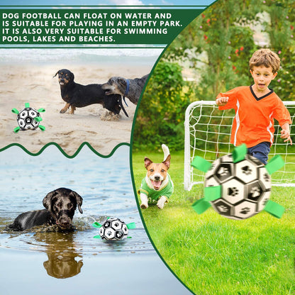 Dog Toys Interactive Pet Football Toys with Grab Tabs Dog Outdoor training Soccer Pet Bite Chew Balls for Dog accessories 5