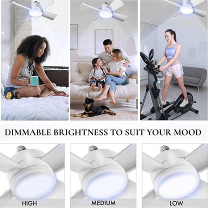 Socket Fan Light With Remote Adjustable Screw Mouth Intelligent Remote Control Integrated LED Fan Light 3