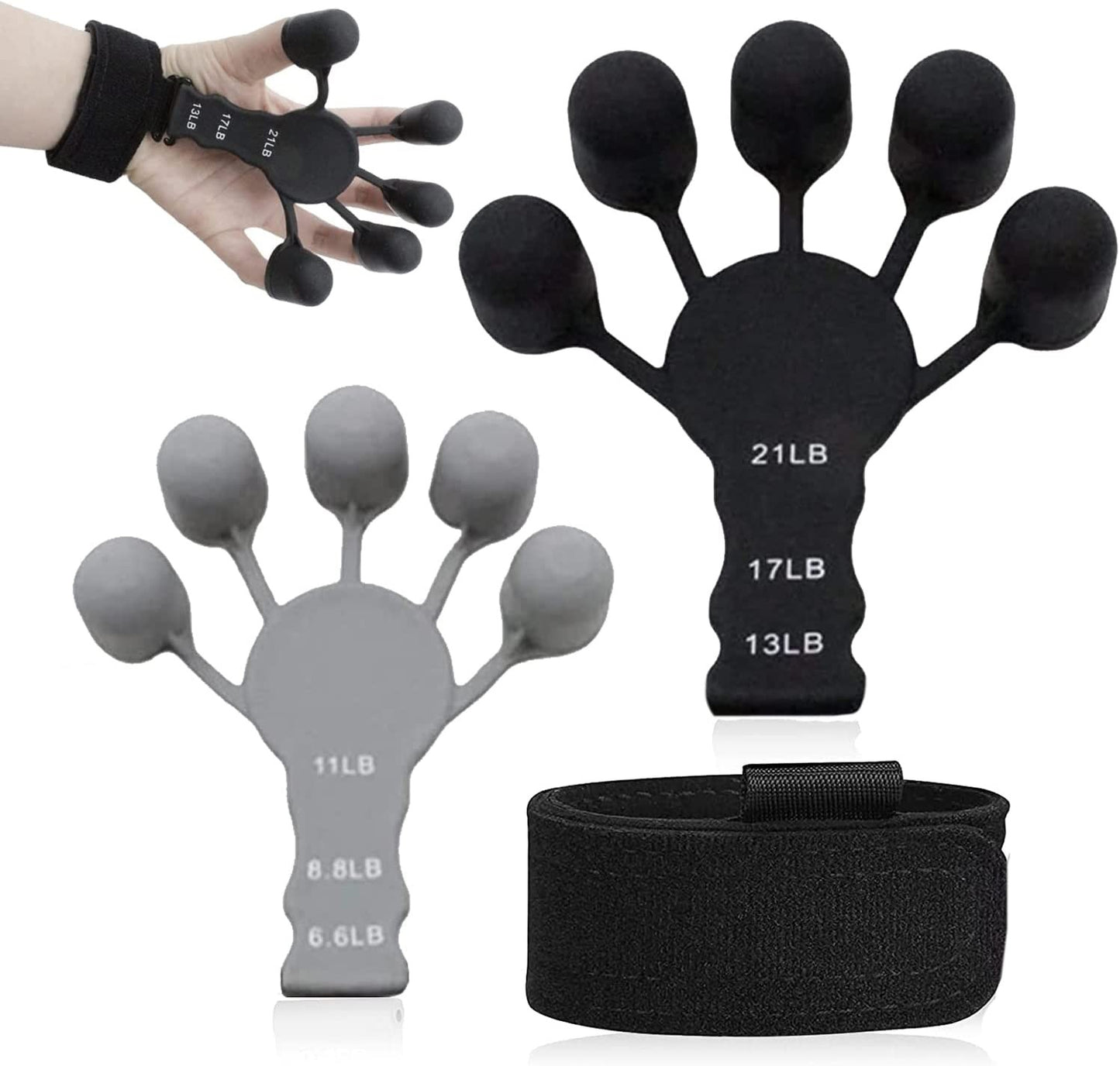 New 5-finger Silicone Wrist Strap Silicone Tension Finger Exercise Trainer