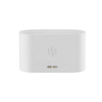 Perfume Humidifier Ultrasonic Air Humidifier With LED Lighting Simulation Colourful Flame Fragrance Machine white
