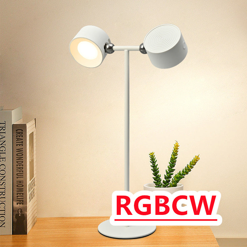 Magnetic Touchable LED USB Rechargeable Table Lamp 360 Rotate Cordless Remote Control Desk Lights Home Bedroom Wall Night Lamp white1