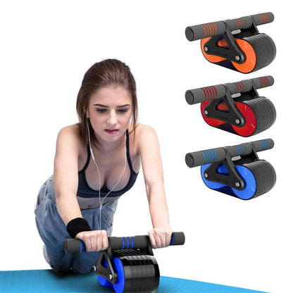 Double Wheel Abdominal Exerciser Women Men Automatic Rebound Ab Wheel Roller Waist Trainer Gym Sports Home Exercise Devices1