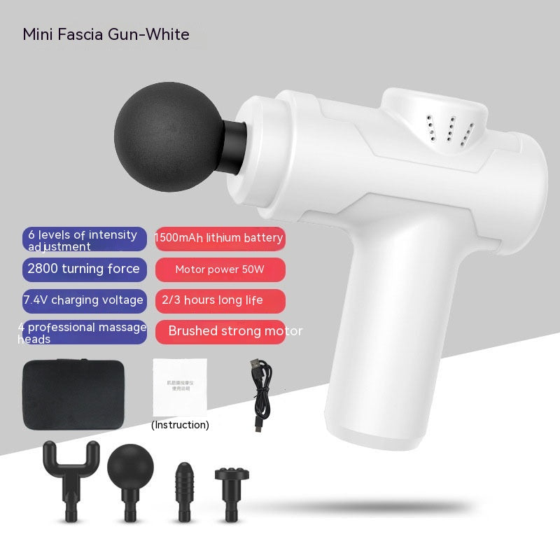 Mini Massage Gun Deep Tissue,6 Speeds Cordless Handheld Muscle Massager with 4 Heads 1500mAh Battery & Type-C Charging, Super Quiet Chargeable Device Pain Relief, Gifts