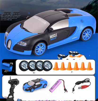 2.4G Drift Rc Car 4WD RC Drift Car Toy Remote Control GTR Model AE86 Vehicle Car RC Racing Car Toy For Children Gifts blue