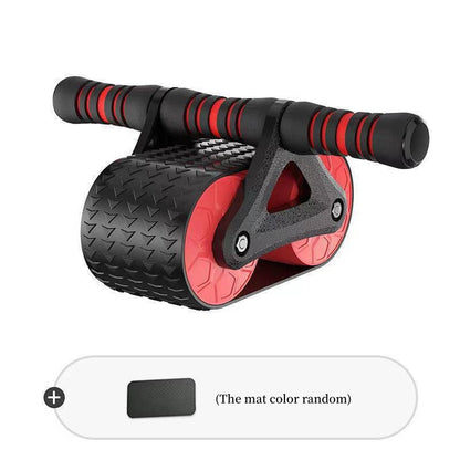 Double Wheel Abdominal Exerciser Women Men Automatic Rebound Ab Wheel Roller Waist Trainer Gym Sports Home Exercise Devices red