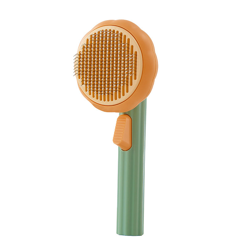 New Pet Cat Brush Hot Selling Hand-held Steel Wire Self-cleaning Comb Looper For Hair Removal green