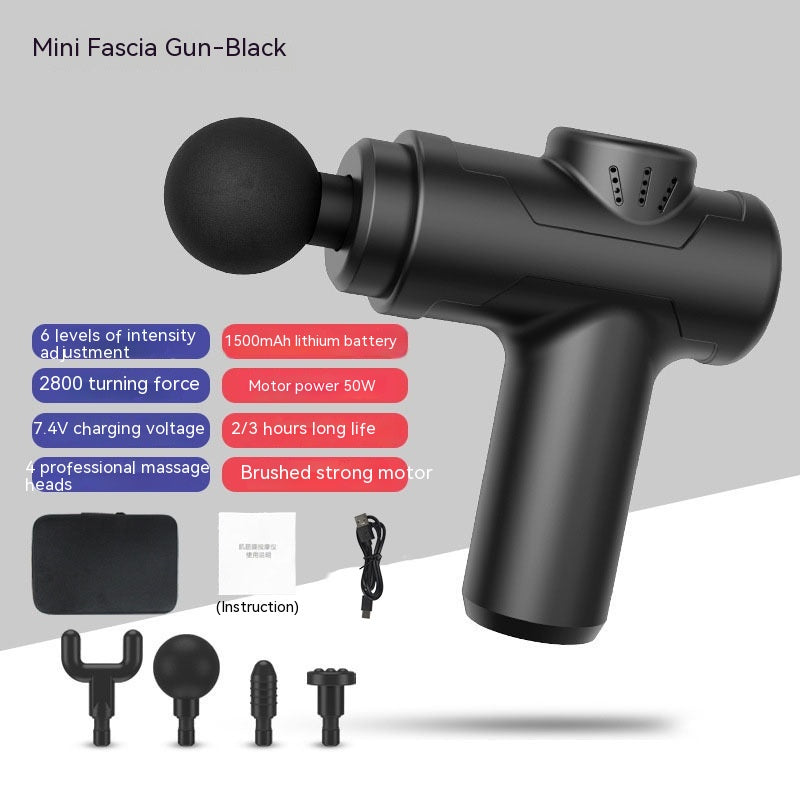 Mini Massage Gun Deep Tissue,6 Speeds Cordless Handheld Muscle Massager with 4 Heads 1500mAh Battery & Type-C Charging, Super Quiet Chargeable Device Pain Relief, Gifts