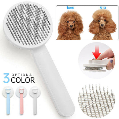 Pet Self Cleaning Cat Brushes, Cat Grooming Brush For Dogs Cats For Long Haired & Short Hair Gently To Remove