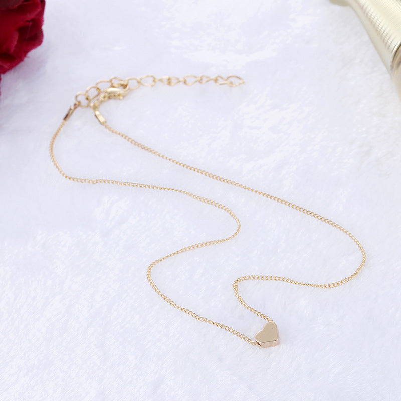 Gold Colour Double-sided Love Pendant Necklaces Clavicle Chains Women Jewellery Valentines Day Gift 5