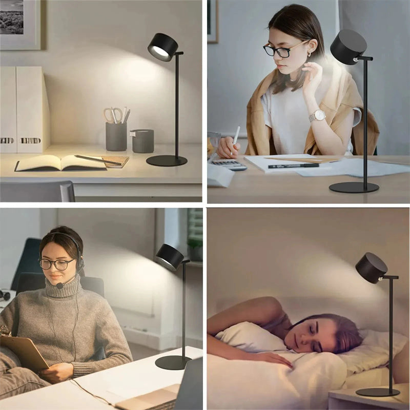 Magnetic Touchable LED USB Rechargeable Table Lamp 360 Rotate Cordless Remote Control Desk Lights Home Bedroom Wall Night Lamp 5