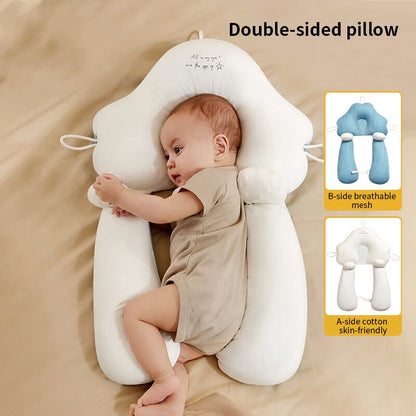 Baby Pillow Adjustable Newborns Baby Head Shaping Support Pillow Comfortable Toddler Baby Comforter Pillow Corrects Plagiocephaly Detachable Breathable Sleeping Positioning Pillow